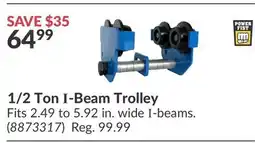 Princess Auto 1/2 Ton I-Beam Trolley offer