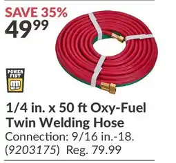 Princess Auto 1/4 in. x 50 ft Oxy-Fuel Twin Welding Hose offer