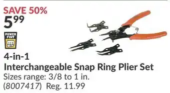 Princess Auto 4-in-1 Interchangeable Snap Ring Plier Set offer