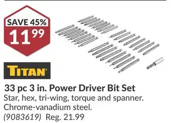 Princess Auto 33 pc 3 in. Power Driver Bit Set offer