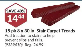 Princess Auto 15 pk 8 x 30 in. Stair Carpet Treads offer