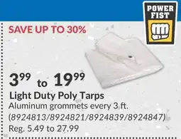 Princess Auto Light Duty Poly Tarps offer