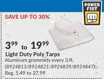 Princess Auto Light Duty Poly Tarps offer