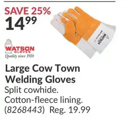 Princess Auto Large Cow Town Welding Gloves offer