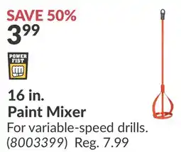 Princess Auto 16 in. Paint Mixer offer