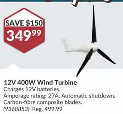 Princess Auto 12V 400W Wind Turbine offer