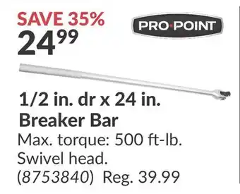 Princess Auto 1/2 in. dr x 24 in. Breaker Bar offer