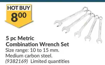 Princess Auto 5 pc Metric Combination Wrench Set offer