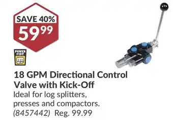 Princess Auto 18 GPM Directional Control Valve with Kick-Off offer