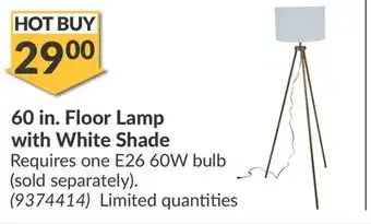 Princess Auto 60 in. Floor Lamp with White Shade offer