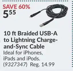 Princess Auto 10 ft Braided USB-A to Lightning Charge-and-Sync Cable offer