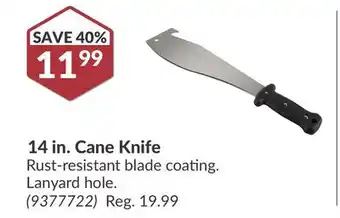 Princess Auto 14 in. Cane Knife offer