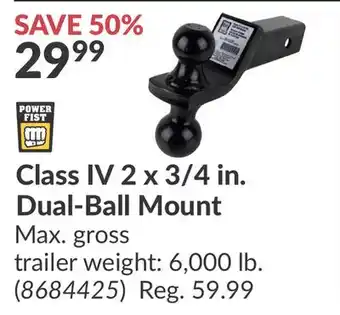 Princess Auto Class IV 2 x 3/4 in. Dual-Ball Mount offer