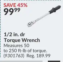 Princess Auto 1/2 in. dr Torque Wrench offer