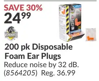 Princess Auto 200 pk Disposable Foam Ear Plugs offer