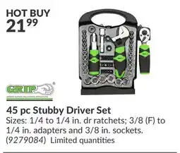 Princess Auto GRAND RAPIDS INDUSTRIAL PRODUCTS 45 pc Stubby Driver Set offer