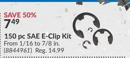 Princess Auto 150 pc SAE E-Clip Kit offer