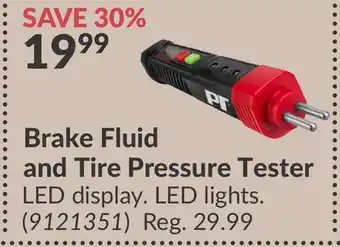 Princess Auto Brake Fluid and Tire Pressure Tester offer