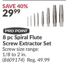 Princess Auto 8 pc Spiral Flute Screw Extractor Set offer