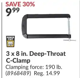 Princess Auto 3 x 8 in. Deep-Throat C-Clamp offer