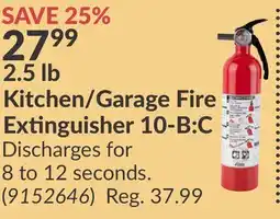 Princess Auto 2.5 lb Kitchen/Garage Fire Extinguisher offer