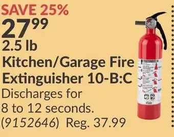 Princess Auto 2.5 lb Kitchen/Garage Fire Extinguisher offer