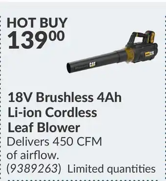 Princess Auto 18V Brushless 4Ah Li-ion Cordless Leaf Blower offer