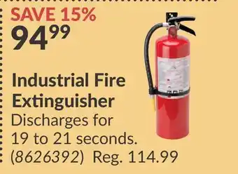 Princess Auto Industrial Fire Extinguisher offer