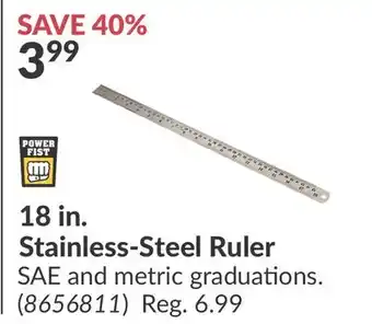 Princess Auto 18 in. Stainless-Steel Ruler offer