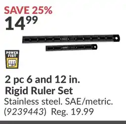 Princess Auto 2 pc 6 and 12 in. Rigid Ruler Set offer