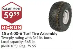 Princess Auto 15 x 6.00-6 Turf Tire Assembly offer