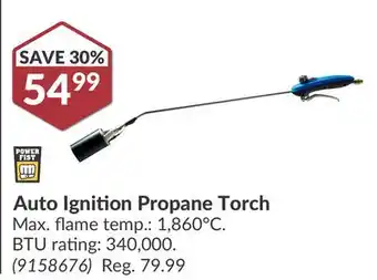 Princess Auto Auto Ignition Propane Torch offer