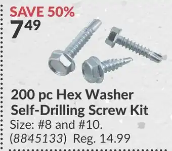 Princess Auto 200 pc Hex Washer Self-Drilling Screw Kit offer