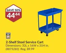 Princess Auto 2-Shelf Steel Service Cart offer