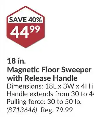 Princess Auto 18 in. Magnetic Floor Sweeper with Release Handle offer