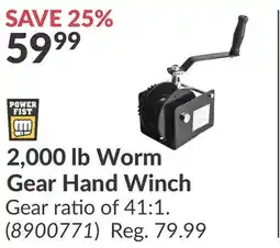 Princess Auto 2,000 lb Worm Gear Hand Winch offer