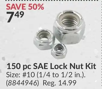 Princess Auto 150 pc SAE Lock Nut Kit offer