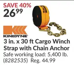 Princess Auto 3 in. x 30 ft Cargo Winch Strap with Chain Anchor offer