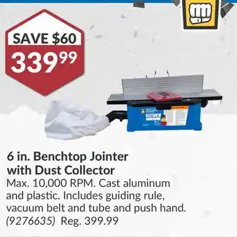 Princess Auto 6 in. Benchtop Jointer with Dust Collector offer