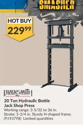 Princess Auto 20 Ton Hydraulic Bottle Jack Shop Press offer