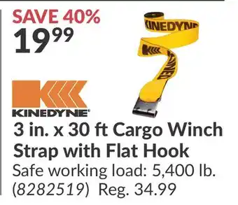 Princess Auto 3 in. x 30 ft Cargo Winch Strap with Flat Hook offer