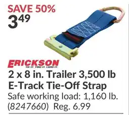 Princess Auto 2 x 8 in. Trailer 3,500 lb E-Track Tie-Off Strap offer