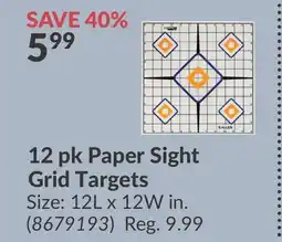 Princess Auto 12 pk Paper Sight Grid Targets offer