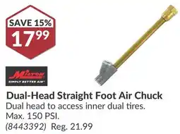 Princess Auto Dual-Head Straight Foot Air Chuck offer