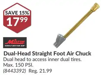 Princess Auto Dual-Head Straight Foot Air Chuck offer