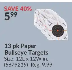 Princess Auto 13 pk Paper Bullseye Targets offer