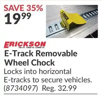 Princess Auto E-Track Removable Wheel Chock offer