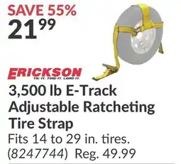 Princess Auto 3, 500 lb E-Track Adjustable Ratcheting Tire Strap offer