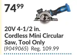 Princess Auto 20V 4-1/2 in. Cordless Mini Circular Saw, Tool Only offer