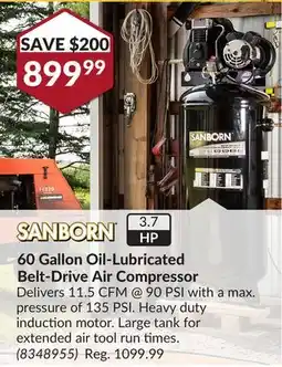 Princess Auto 60 Gallon Oil-Lubricated Belt-Drive Air Compressor offer